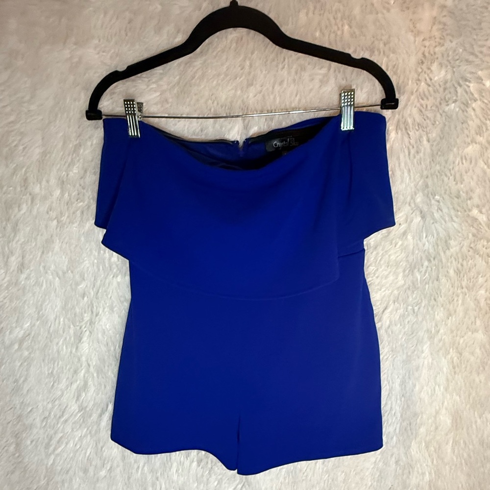 Elegant Blue Off-Shoulder Jumpsuit
